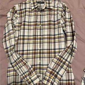 Scotch & Soda Beige and Navy Plaid Shirt